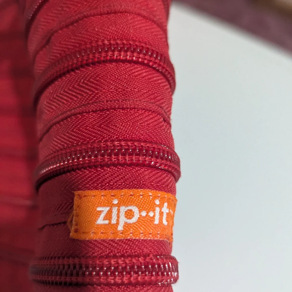 Zip It Zipper Crossbody Bag Red Novelty Purse Multi Zip Lightweight Y2K